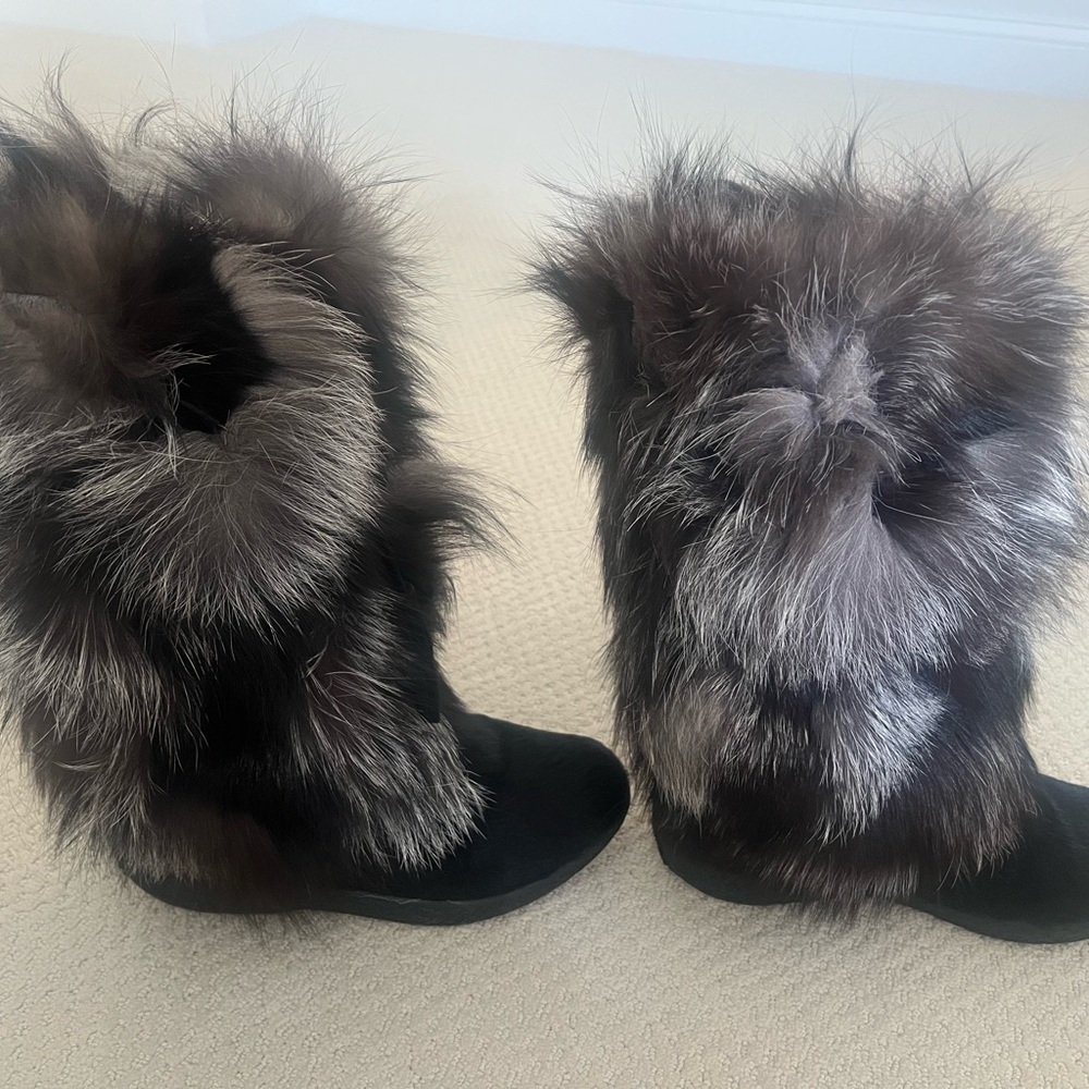 Technica Furry Black and Gray Boots